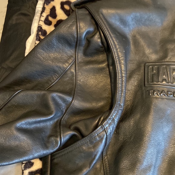 GENUINE LEATHER Harley Davidson Motorcycles One of a kind vintage leather jacket - Picture 11 of 14